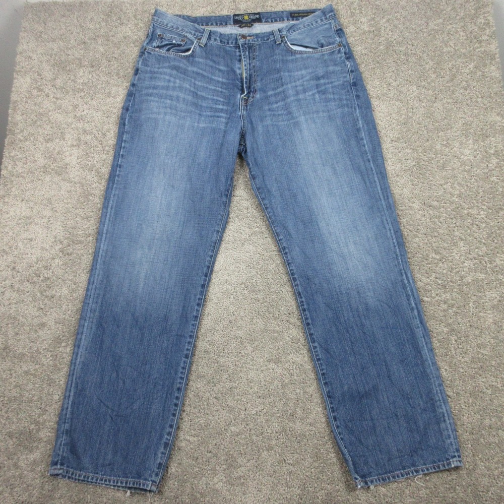 Lucky‎ Brand Jeans Mens 38x32 Blue 181 Relaxed Straight Loose Faded Denim Pants
